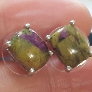 NWT Tasmanian Stichtite Stud Earrings in Sterling Silver
